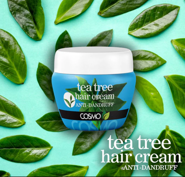 COSMO Tea Tree Anti  Dandruff Hair Cream - 250ml | كوزمو كريم للشعر ضد للقشرة بخلاصة زيت شجرة الشاي - 250 مل