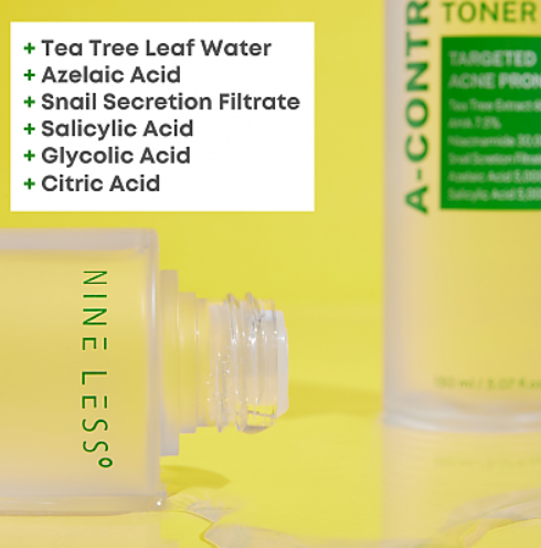 NINE LESS A-Control Azelaic Acid Toner - 150ml | ناين ليس تونر ازليك اسيد للبشرة المعرضة لحب الشباب - 150 مل