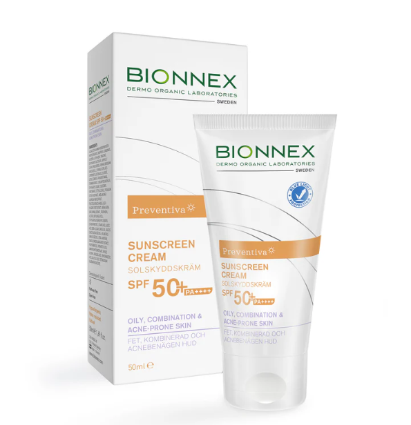 BIONNEX Sunscreen Cream Oily Combination & Acne - prone Skin Spf 50 - 50ml | بايونيكس كريم واقي شمسي للبشرة الدهنية و المختلطة spf50 - 50 مل