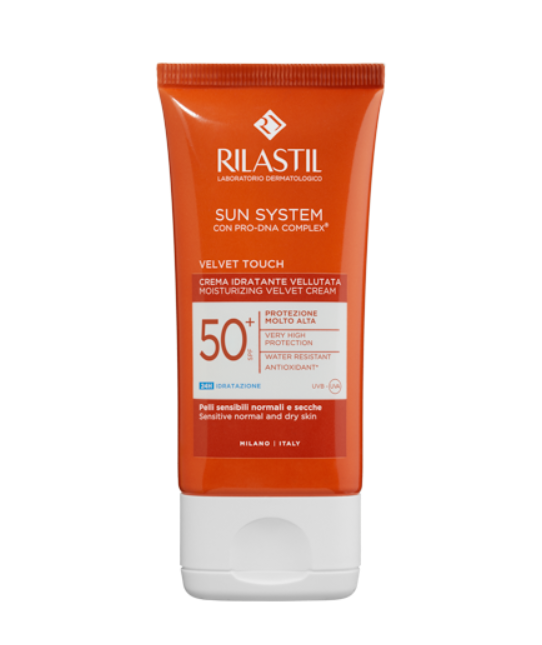 Rilastil Moisturizing Velvet Cream Spf50+ - 50ml  | ريلاستيل كريم مرطب مخملي للبشرة الجافة مع عامل حماية 50 - 50 مل