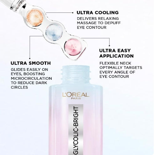 L’Oreal Glycolic Bright Dark Circles Eye Serum  -20Ml | لوريال سيروم لتحت العين لتفتيح الهالات السوداء - 20 مل