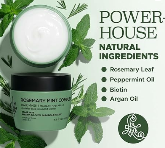 LUSETA Rosemary Mint Hair Mask - 500ml | لوسيتا ماسك الشعر باكليل الجبل - 500 مل