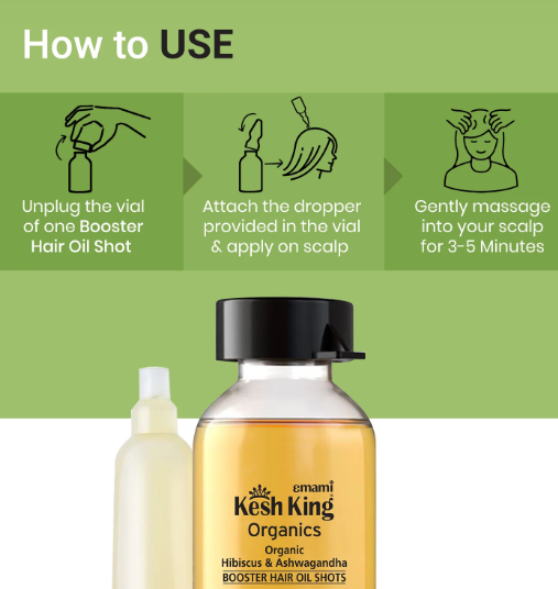 Kesh King Organic Hibiscus & Henna Hair Fall Control - 8Vialsx6ml | كيش كينج زيت للشعر لمنع التساقط - 8 عبوات x 6 مل