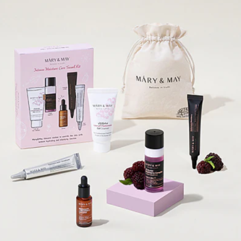 MARY & MAY Intense Moisture Care Travel Kit - 5pcs | ماري اند ماي  مجموعة للعناية بالبشرة اثناء التنقل - 5 قطع