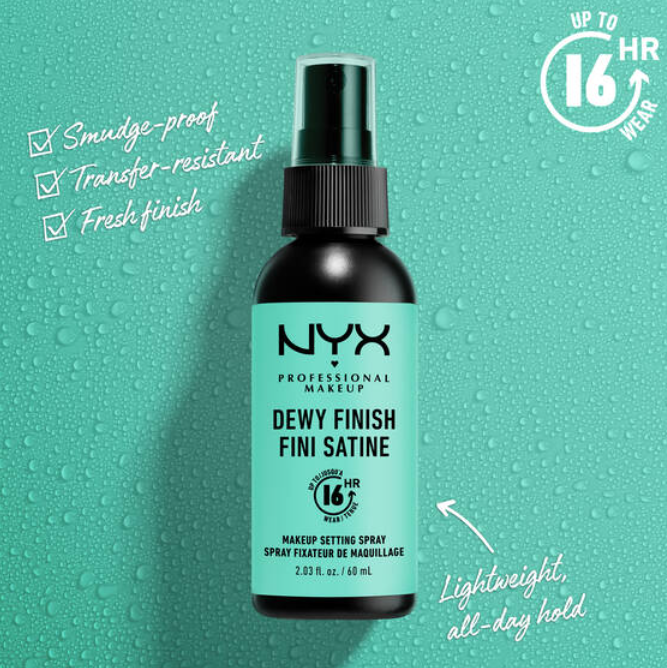 NYX Setting Spray Long-Lasting Dewy Finish - 60ml | ان واي اكس بخاخ مثبت مكياج بتأثير لامع - 60 مل