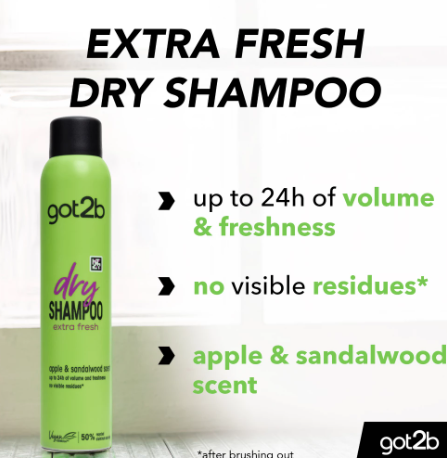 got2b Dry Shampoo Extra Fresh -  200ml | جوت تو بي شامبو شاف لانعاش الشعر - 200 مل