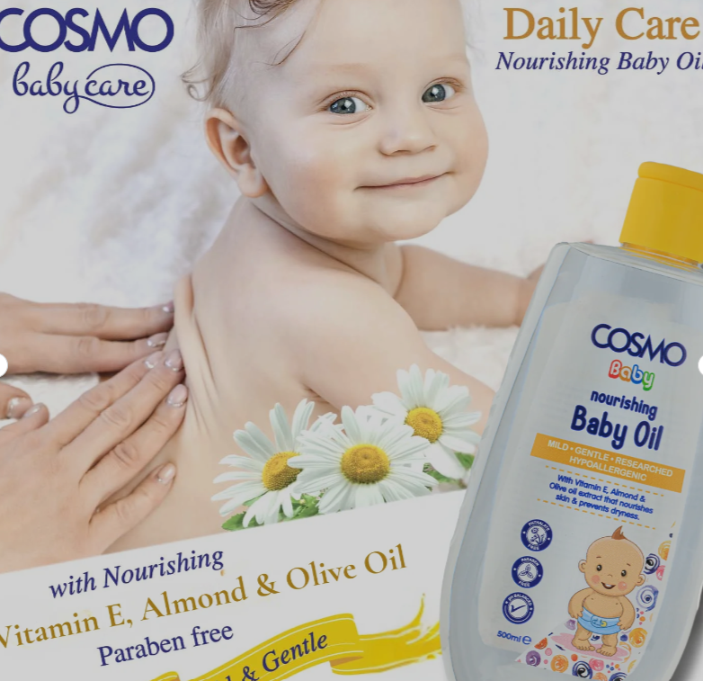 COSMO Nourishing Baby Oil - 500ml | كوزمو زيت الأطفال المغذي للجسم - 500 مل