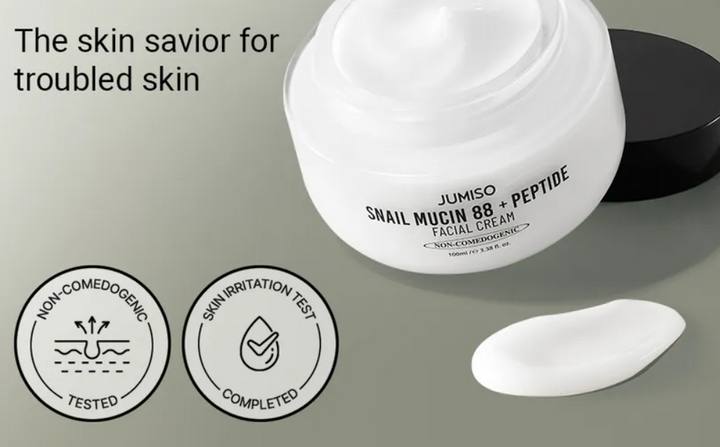 JUMISO Snail Mucin 88 + Peptide Facial Cream - 100ml | جوميسو كريم مرطب بمستخلص الحلزون + ببتيدات - 100 مل