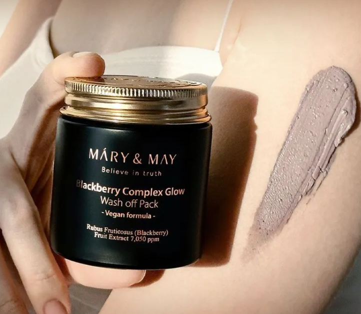 MARY & MAY Blackberry Complex Glow Wash Off Pack - 125g | ماري اند ماي  قناع الطين للوجه - 125 غرام