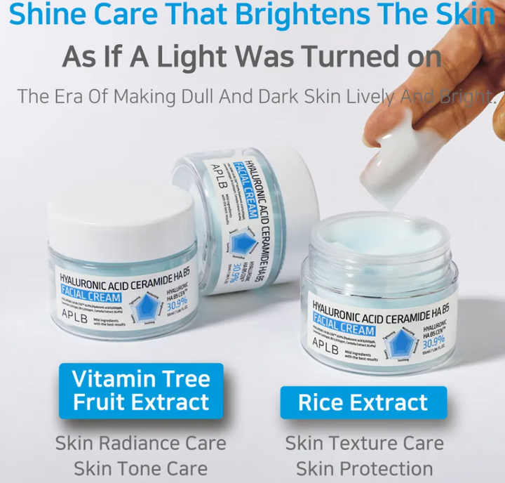APLB Hyaluronic Acid Ceramide HA B5 - 55ml | كريم الهيالورونيك اسيد و السيراميد و ال ب5 للوجه - 55 مل
