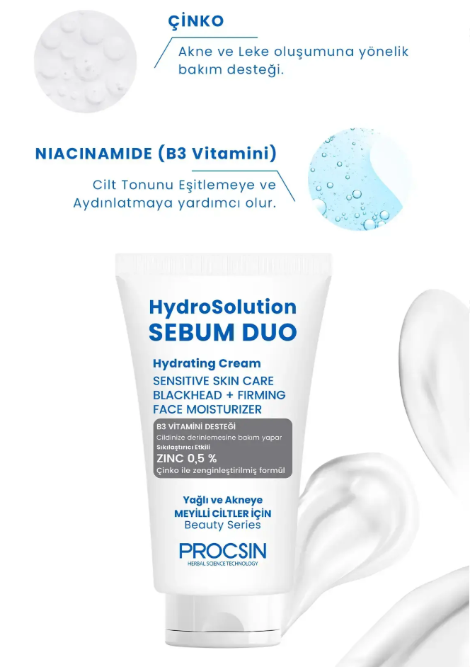 PROCSIN Hydrosolution Sebum Duo Cream - 50ml | بروكسن كريم لتقليل افراز الزيوت - ٥٠ مل