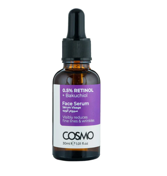 COSMO Face Serum 0.5% Retinol + Bakuchiol - 30ml | كوزمو سيروم الريتينول 0.5% + باكوشيول - 30 مل