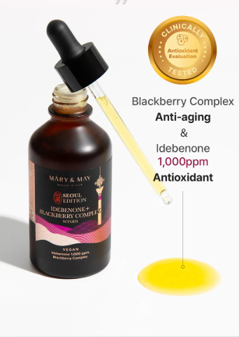 MARY & MAY Vegan Idebenone+Blackberry Complex Serum - 80ml | ماري اند ماي  إيديبينون ومستخلص التوت الأسود - 80 مل