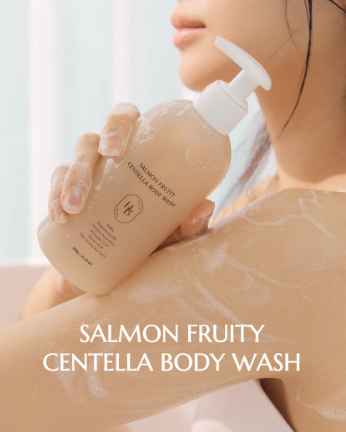 HEVEBLUE Salmon Fruity Centella Body Wash - 300g | هيفي بلو غسول السينتيلا و السالمون للجسم - 300 غرام