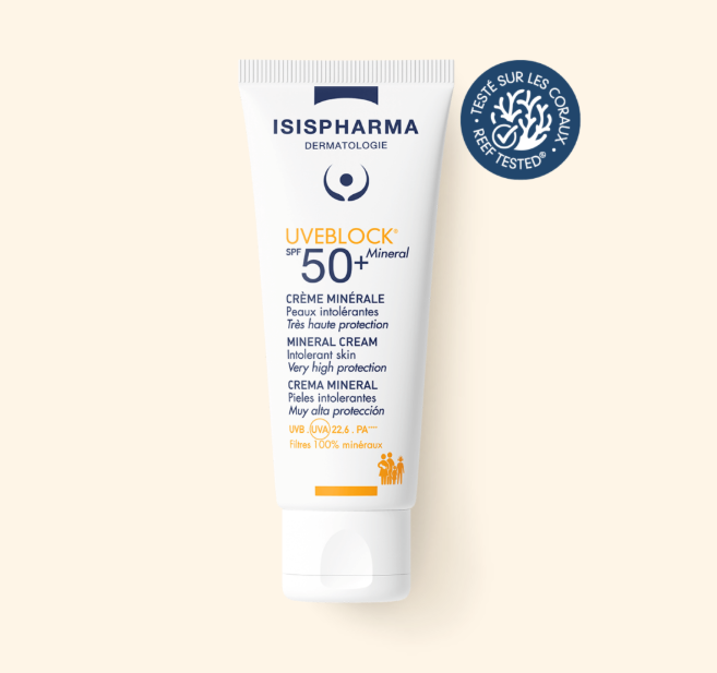ISIS PHARMA UVEBLOCK INVISIBLE MINERAL CREAM SPF50+ - 40ML | ايزيس فارما كريم واقي شمسي معدني spf50+ - 40 مل