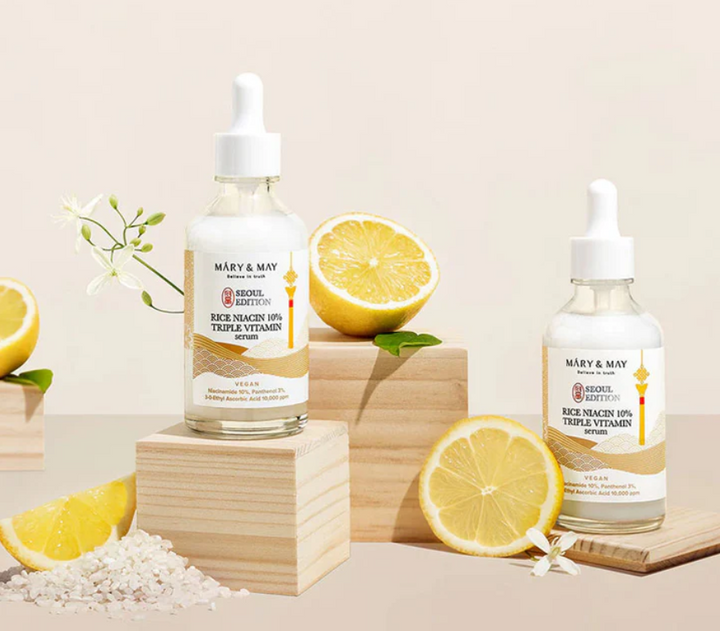 MARY & MAY Rice Niacin 10% Triple Vitamin Serum - 80ml | ماري اند ماي  سيروم الأرز و النياسيناميد 10% - 80 مل