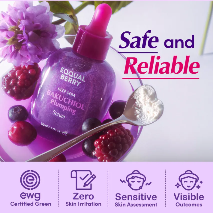 EQQUAL BERRY Bakuchiol Plumping Serum - 30ml | ايكوال بيري سيروم الباكتشيول المجدد للبشرة - 30 مل