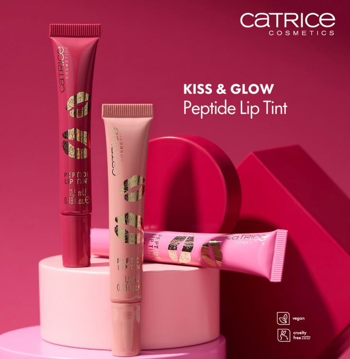 Catrice Lip Gloss - Kiss & Glow - Peptide Lip Tint - 11,5 ml | كاتريس ليب غلوس - كيس آند جلو - بيبتايد ليب تينت - 11.5 مل