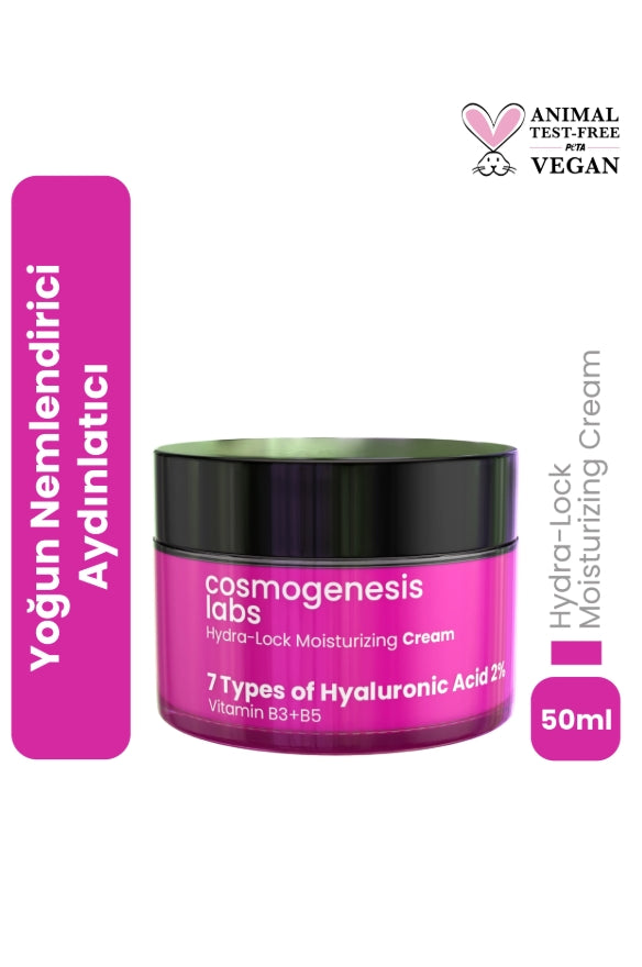 Cosmogenesis Labs Hydra-Lock Moisturizing Cream 7 Types Of Hyaluronic Acid 2% - 50ml | كريم الترطيب هيدرا-لوك من كوزموجينيسيس لابس بسبعة أنواع من حمض الهيالورونيك 2% – 50 مل