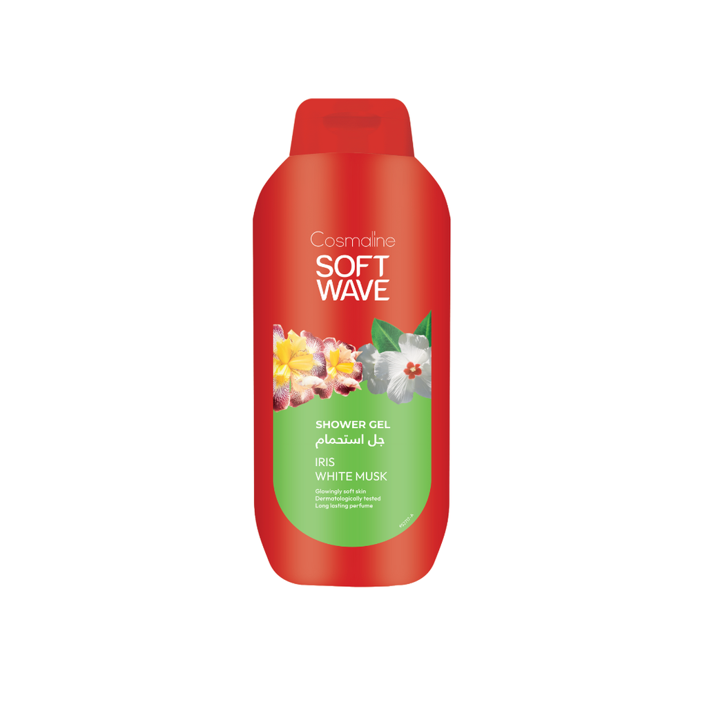 COSMALINE Soft Wave Iris White Musk Shower Gel - 650ml | كوزمالين جل استحمام بالمسك الأبيض و زهرة السوسن - 650 مل