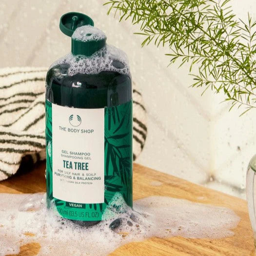 The Body Shop Tea Tree Purify Shampoo Oily Hair & Scalp - 250ml | ذا بودي شوب شامبو منقي لفروة الرأس الدهنية بزيت شجرة الشاي - 250 مل