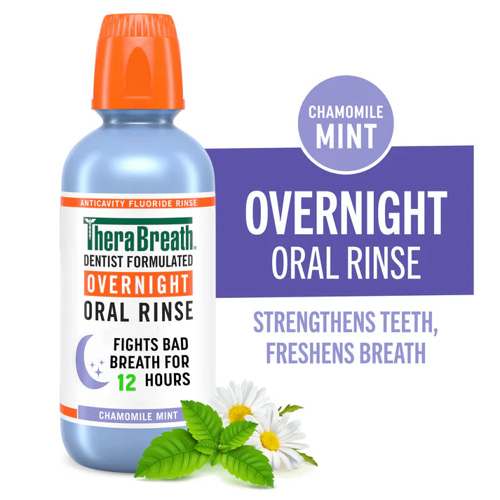 TheraBreath Overnight Oral Rinse Chamomile Mint - 473ml | ثيرا بريث غسول فم بخلاصة البابونج والنعناع - 473 مل