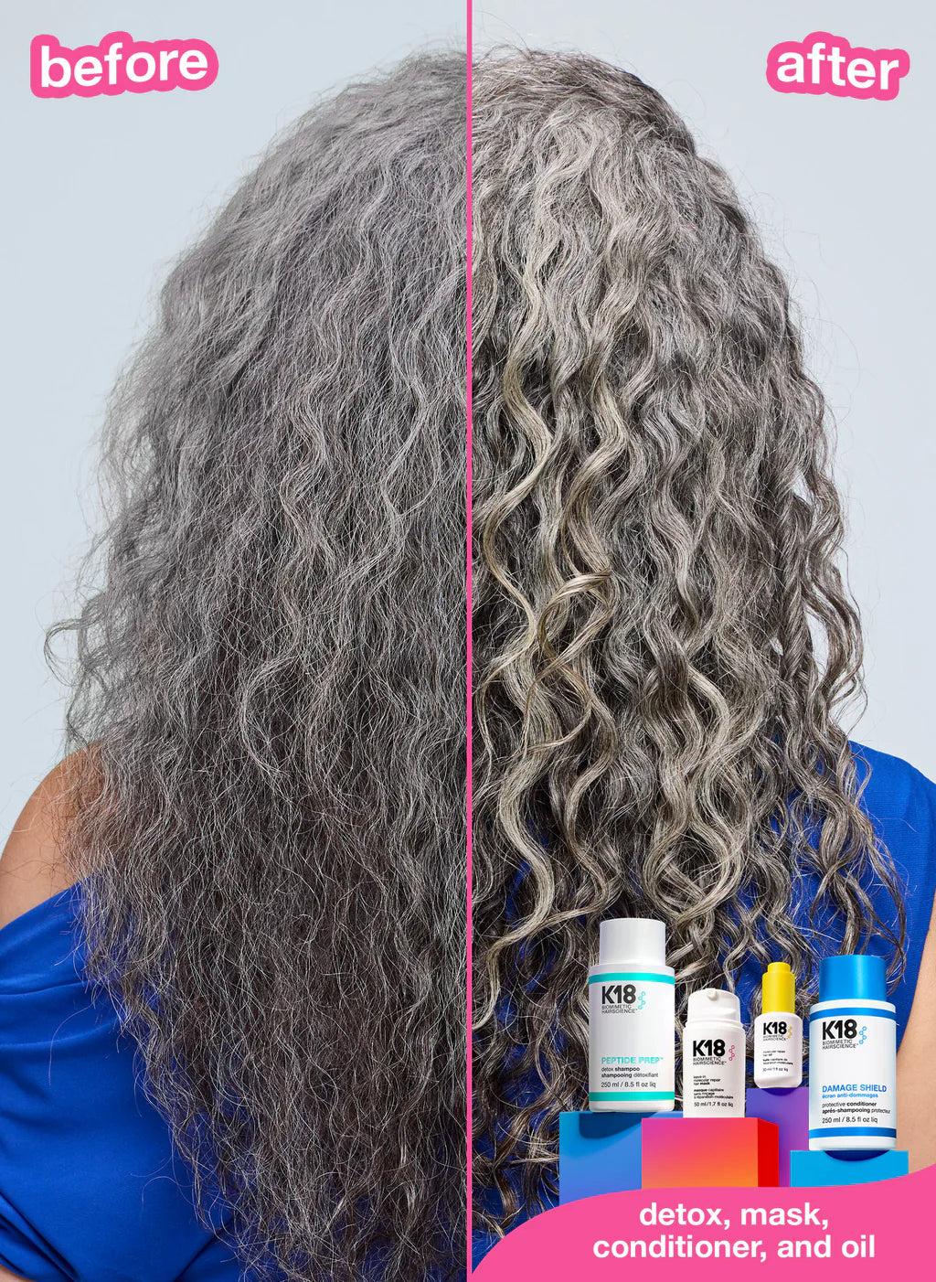 K18 Prep+Repair Mini Detox Shampoo - 53x50ml | كي 18 مجموعة شامبو + ماسك لترميم و تجهيز الشعر -  53x50 مل