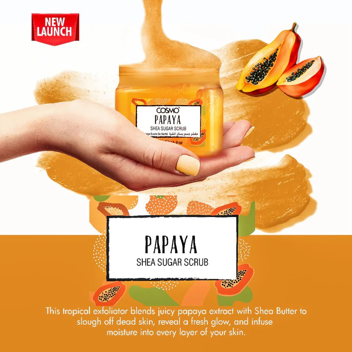 COSMO Papaya Shea Sugar Scrub - 450g | كوزمو مقشر الجسم بالسكر و زبدة الشيا و البابايا - 450 غرام