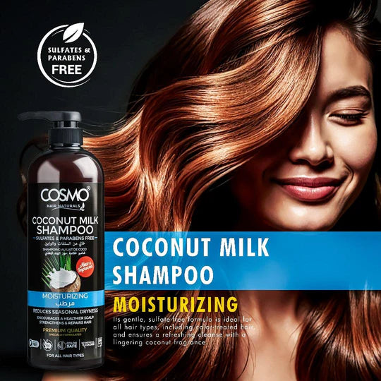 COSMO Coconut Milk Moisturizing Shampoo - 1000ml | كوزمو شامبو مرطب بجوز الهند - 1000 مل