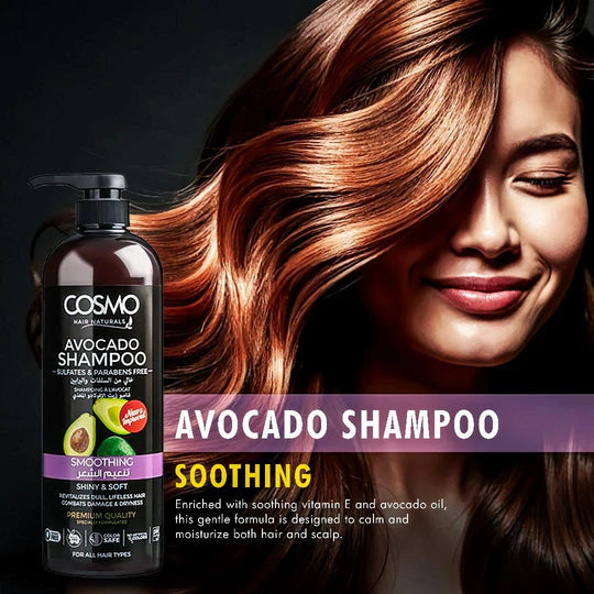 COSMO Hair Naturals Nourishing Avocado Oil Shampoo - 1000ml | كوزمو شامبو مغذي للشعر بزيت الأفوكادو - 1000 مل