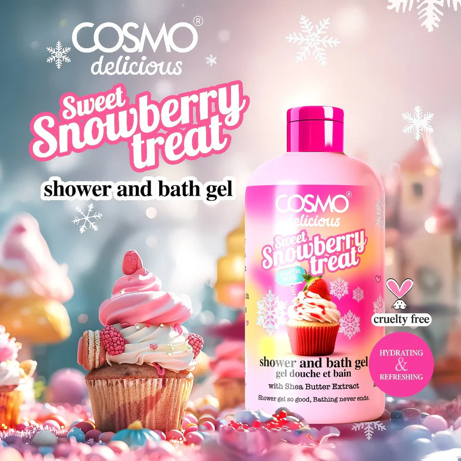 COSMO Sweet Snow Berry Treat Shower And Bath Gel - 500ml | جيل الاستحمام والبانيو من كوزمو بنكهة التوت الحلو – 500 مل