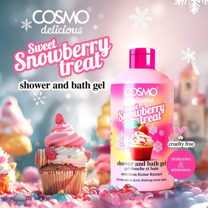 COSMO Sweet Snow Berry Treat Shower And Bath Gel - 500ml | جيل الاستحمام والبانيو من كوزمو بنكهة التوت الحلو – 500 مل