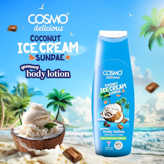 COSMO Coconut Ice Cream Sundae Yummy Body Lotion - 400ml | كوزمو لوشن للجسم برائحة جوز الهند - 400 مل