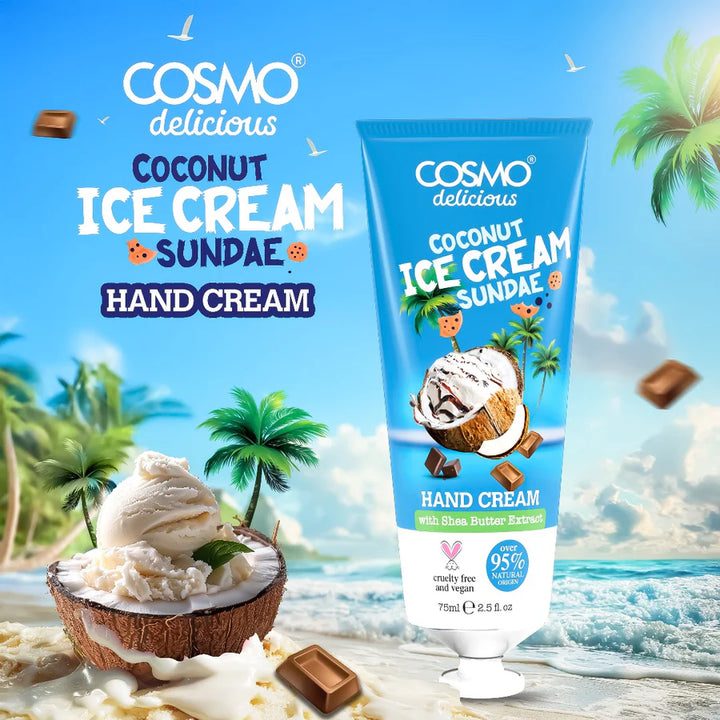 COSMO Coconut Ice Cream Sundae Hand Cream - 75ml | كريم يدين كوزمو كوكونت آيس كريم صنداي – 75 مل