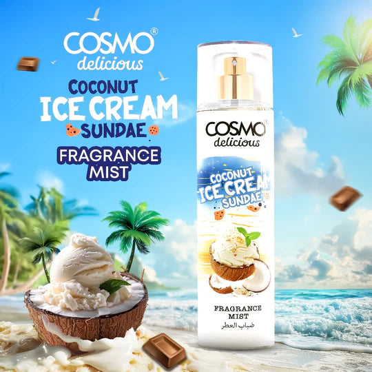 Cosmo Coconut Ice Cream Sundae Fragrance Mist - 250ml | كوزمو ميست الجسم برائحة جوز الهند والمثلجات - 250 مل