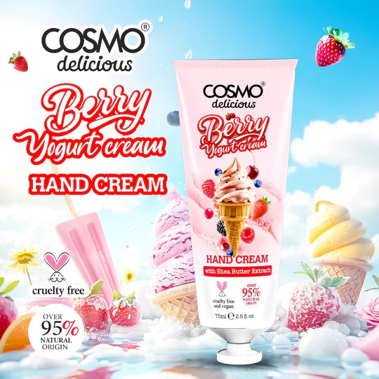 COSMO Berry Yogurt Cream Hand Cream - 75ml | كوزمو كريم مرطب لليدين برائحة التوت والزبادي - 75 مل
