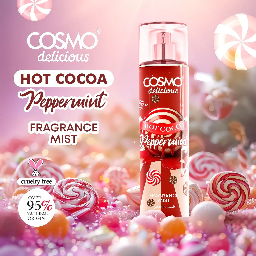 Cosmo Hot Cocoa Pepper Mint Fragrance Mist - 250ml | ميست الجسم كوزمو هوت كاكاو بالنعناع والفلفل – 250 مل