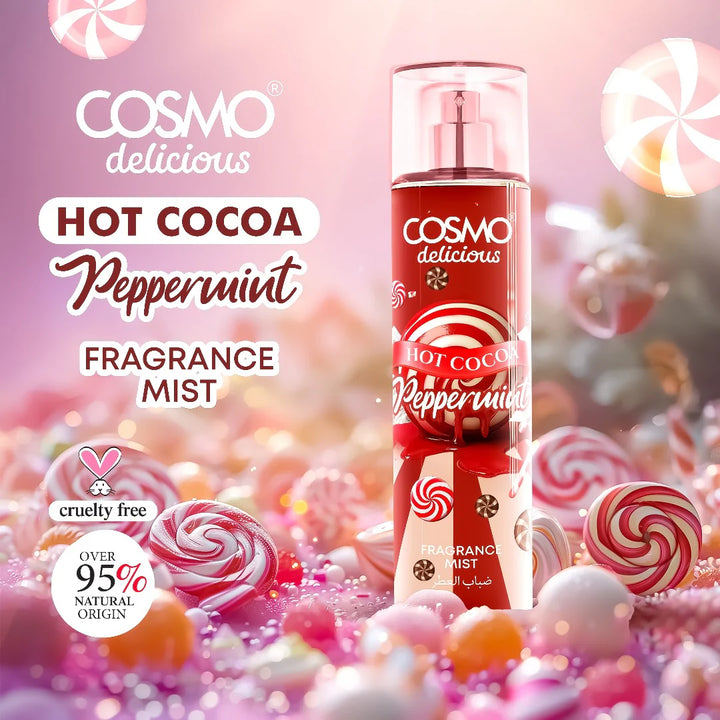 Cosmo Hot Cocoa Pepper Mint Fragrance Mist - 250ml | ميست الجسم كوزمو هوت كاكاو بالنعناع والفلفل – 250 مل