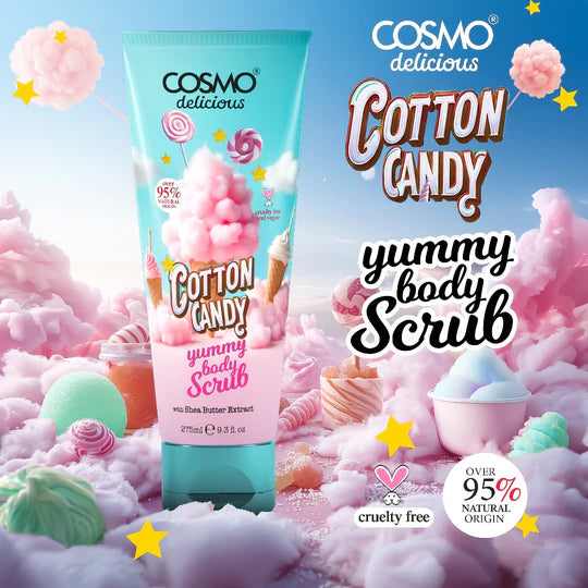 COSMO Cotton Candy  Yummy Body Scrub - 275ml | كوزمو سكراب للجسم برائحة الحلوى - 275 مل