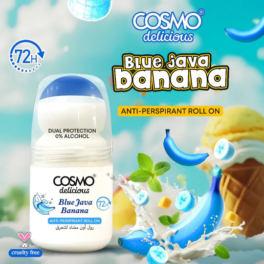 COSMO Blue Java Banana Anti- Perspirant Roll On 72H - 50ml | كوزمو مزيل تعرق رول بلو جافا - 50 مل