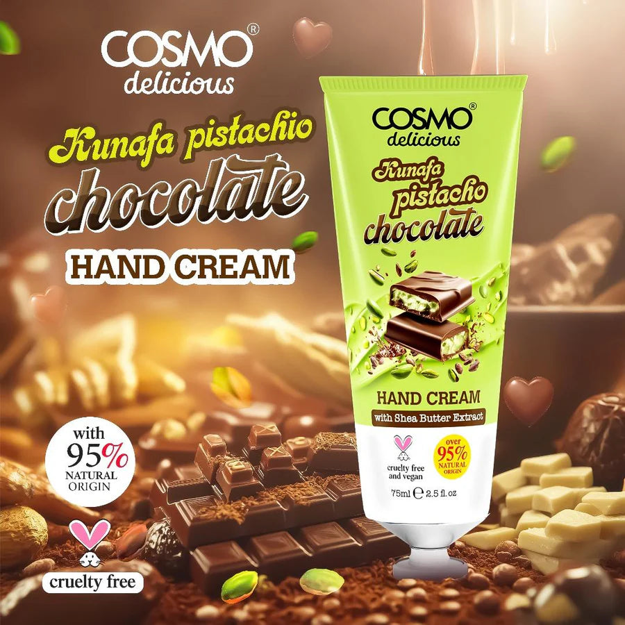 COSMO Kunafa Pistachio Chocolate Hand Cream - 75ml | كريم اليدين كوزمو كنافة بالفستق والشوكولاتة – ٧٥ مل