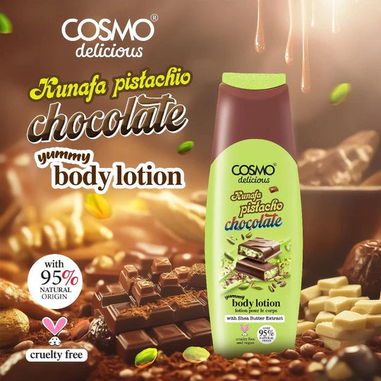 COSMO Kunafa Pistachio Chocolate Yummy Body Lotion - 400ml | كوزمو لوشن للجسم برائحة بستاشيو والكنافة والشوكولا - 400 مل