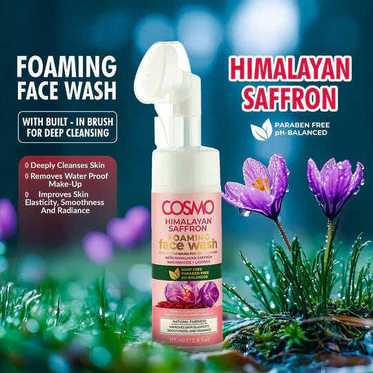 COSMO Himalayan Saffron Foaming Face Wash - 175ml | كوزمو غسول رغوي بالزعفران - 175 مل
