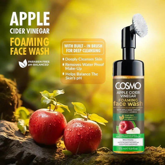 COSMO Foaming Face Wash Apple Cider Vinegar - 175ml | كوزمو غسول رغوي للوجه بخل التفاح - 175 مل