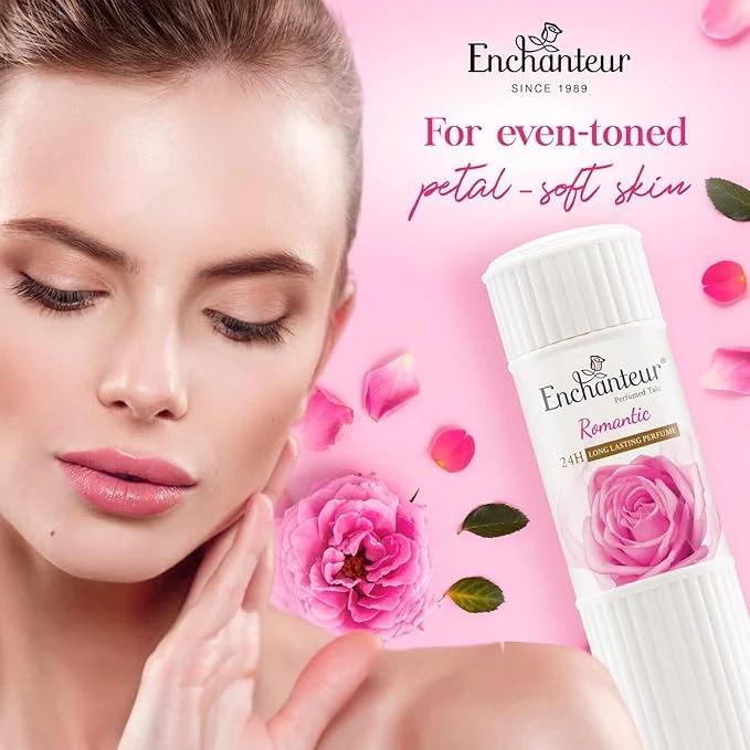 Enchanteur Perfumed Talc Romantic - 250g | بودرة معطرة من إنشانتور برائحة رومانسية – 250 غرام