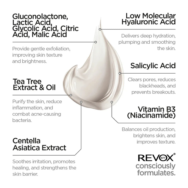 REVOX Zitcare AHA BHA PHA Resurfacing Cream - 50ml|  ريفوكس كريم تجديد البشرة -50 مل
