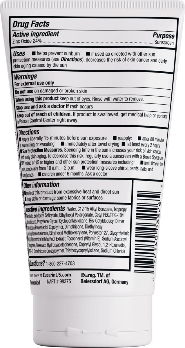 Eucerin Sensitive Mineral Sunscreen Lotion SPF 50+ Zinc Oxide Protection - 118ml| يوسيرين لوشن واقي من الشمس معدني للبشرة الحساسة بعامل حماية من أشعة الشمس 50 -118 مل