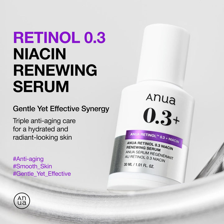 Anua Nano Retinol 0.3% + Niacin Renewing Serum - 30ml | أنوا سيروم الريتيونل 0.3% + نياسيناميد لتجديد البشرة - 30 مل