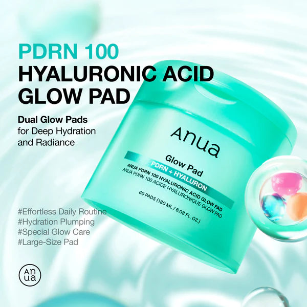 Anua Glow Pad Pdrn + Hyaluron - 60pads | أنوا وسادات قطنية بالهيالورونيك اسيد - 60 وسادة