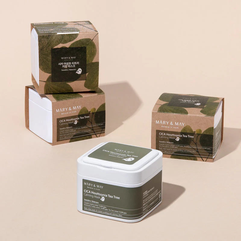 MARY & MAY Cica Houttuynia Tea Tree Calming Mask 400 g | ماسك مهدئ من ماري أند ماي بسكا هوتتونيا وزيت شجرة الشاي – 400 جم